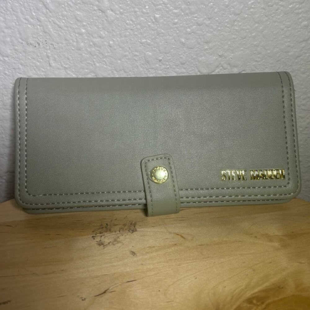 NWT STEVE MADDEN Ballen-G Slim Bifold Flap Wallet Travel ID Card Case Purse
